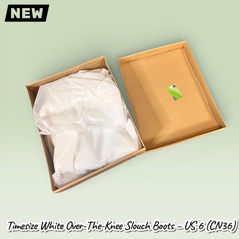 New NIB Timesize White Over-The-Knee Slouch Boots – US 6 (CN36) - Picture 3 of 11